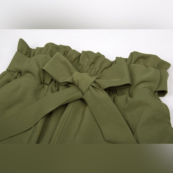 GRACE KARIN Women's Cropped Paper Bag Waist Pants with Pockets XL - Picture 2 of 3